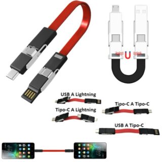Cable 4 en 1 (USB, TipoC , Lightning)