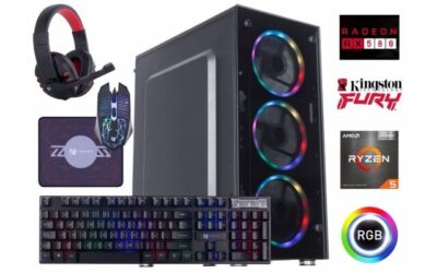 Equipo Gamer Ryzen 5 4500, 16GB, SSD 480GB, RX 580 8GB, periféricos