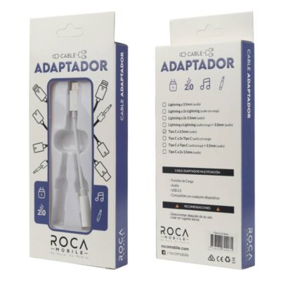 Adaptador ROCA Lightning a 3.5 mm Blanco Audio