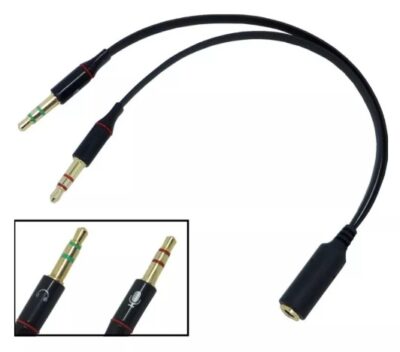 Adaptador Splitter 3.5mm Hembra a(2x3.5Macho) Micrófono y Audio