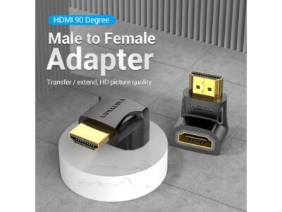 Adaptador HDMI de 90 grados macho a hembra Negro - Imagen 2