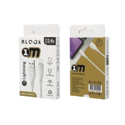 Cable de Datos BLOOX USB A a Lightning PVC 100cm