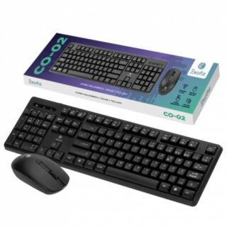 Combo Inalámbrico Teclado y Mouse 2.4GHz CO-02 Negro Exofiz