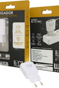 Cargador Roca 3.1A 2 USB micro USB