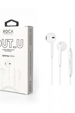 Manos Libres Stereo ROCA Universal Lightning Blanco/Negro (tipo iPhone)