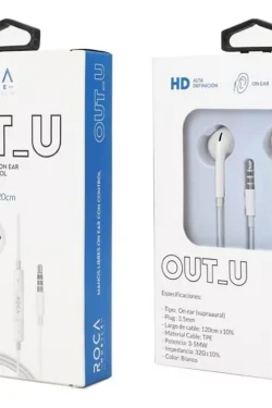 Manos Libres Stereo ROCA Out_U 3 5mm Negro (tipo iPhone) Universal