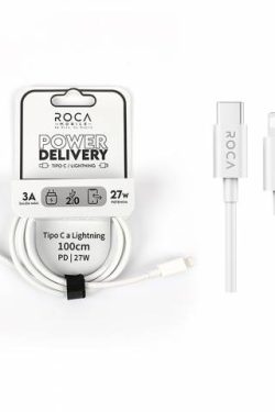 Cable de Datos ROCA Power Delivery Tipo C a Lightning 100cm 3A 27W