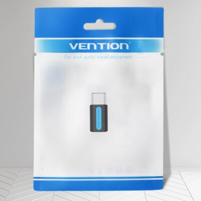 Adaptador USB-C Macho a Micro USB 2.0 B Hembra PVC Negro Vention