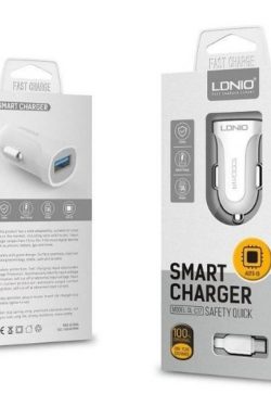 DL-C17 Cargador Auto 2.4A 12W 1 USB Tipo C Blanco LDNIO