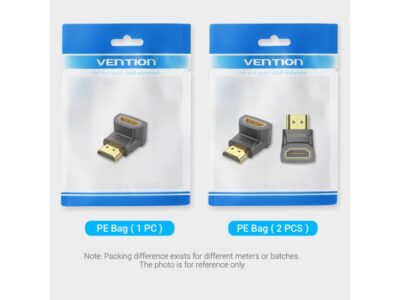 Adaptador HDMI de 90 grados macho a hembra Negro - Imagen 3