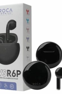Auricular Bluetooth TWS Roca R6P Negro/Celeste