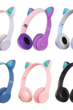AUDIFONO INALAMBRICO OREJA DE GATO MZ 47 PARA NIÑOS COLORES