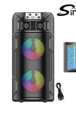 Parlante 4″x2 Bluetooth / MicroSD / USB / 16W / Panel Solar Para Carga / Sing-e ZQS4275