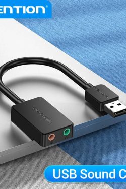 Tarjeta sonido externa USB 2p 0.15M Negro Vention