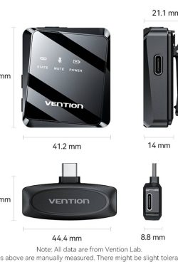 Microfono Solapero Tipo C Pack x2 / Negro Vention