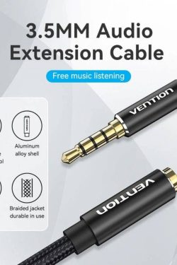 Cable  Extensión  de Audio/Auxiliar  3.5 a 3.5  Macho/Hembra / 2M