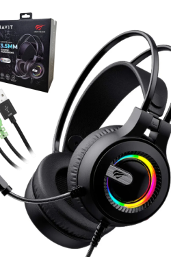 Auriculares Gamer HAVIT H2040d / Luces Led RGB / Micrófono / USB / 3.5mm
